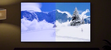 Image of screen with winter mountain scene showing benefit of Light and Colour Sensor