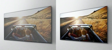 Image of car on two screens showing true colours from all sides with X-Wide Angle™