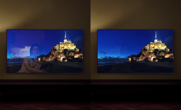 Comparison of screens with and without X-Anti Reflection